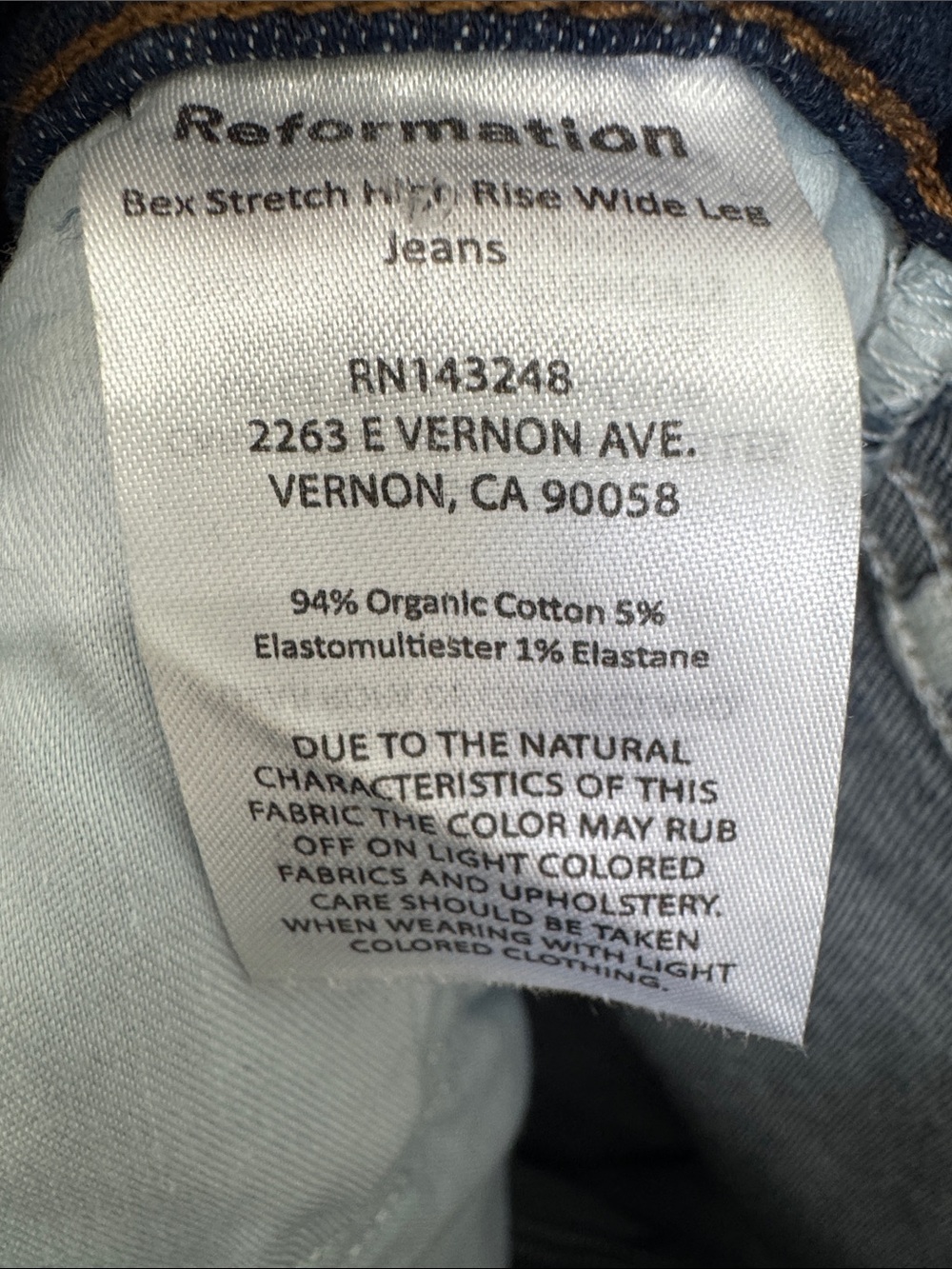 NWT Reformation Bex Super Stretch High Rise Wide Leg Jeans in “Wheeler” - Picture 14 of 15